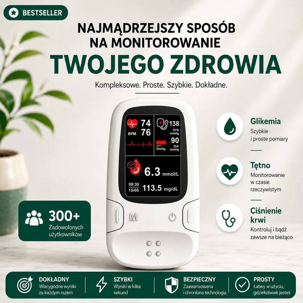 Twoje zdrowie pod kontrolą. W 5 sekund, bez nakłuwania.